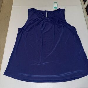 Beacon Apparel Stitch Fix 2xl Women’s‎ Pleated Blouse Navy Blue Xxl New NWT